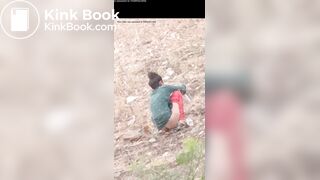 Village girl outdoor shitting video