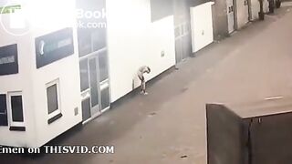 Girl poo on wall