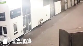 Girl poo on wall
