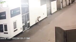 Girl poo on wall