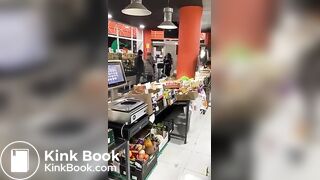 Lady caught shoplifting takes a shit