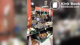 Lady caught shoplifting takes a shit