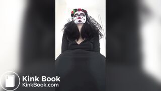 Girl taking a dump in the toilet