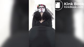 Girl taking a dump in the toilet