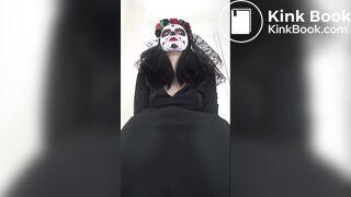 Girl taking a dump in the toilet