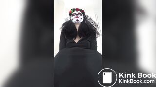 Girl taking a dump in the toilet