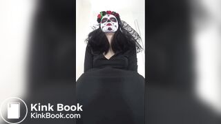 Girl taking a dump in the toilet