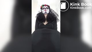 Girl taking a dump in the toilet