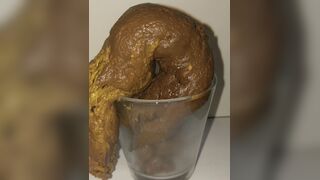Japanese Twitter Girl Glass Cup Big Long Poop