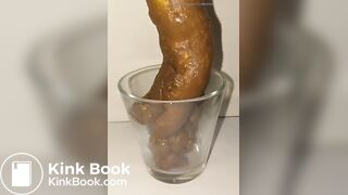 Japanese Twitter Girl Glass Cup Big Long Poop