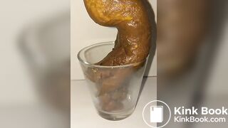 Japanese Twitter Girl Glass Cup Big Long Poop