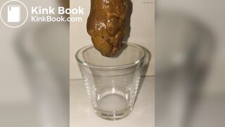 Japanese Twitter Girl Glass Cup Big Long Poop