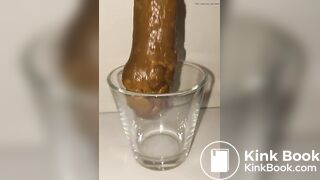 Japanese Twitter Girl Glass Cup Big Long Poop