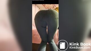thick girl shitting in jeans