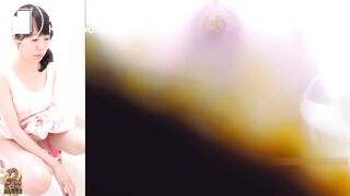 Asian beauty long shit view from below