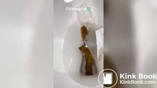 Beautiful girl take a morning shit