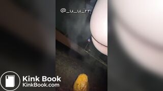 Japanese Twitter Girl Outside Big Long Poop - video 3