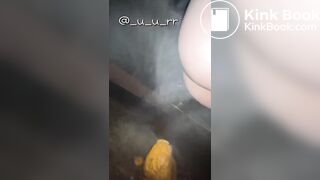 Japanese Twitter Girl Outside Big Long Poop - video 3