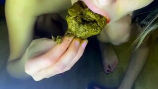 Dirty girl hungry for shit