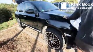 German scat lady pooping in the car. Scheiße!