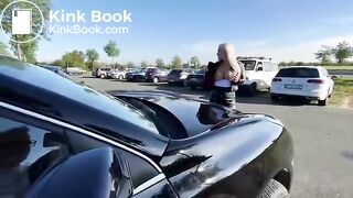 German scat lady pooping in the car. Scheiße!