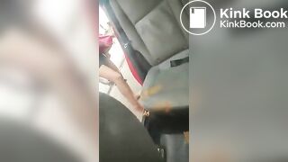 Poop herself in a car