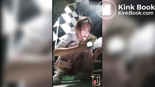Voyeur beautiful girl pooping