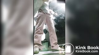 Voyeur beautiful girl pooping