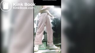 Voyeur beautiful girl pooping