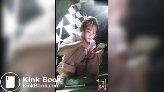 Voyeur beautiful girl pooping