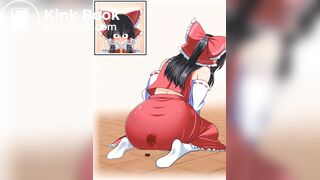 『博麗霊夢』トイレ待ちで我慢できず大量脱糞下痢お漏らし