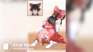 『博麗霊夢』トイレ待ちで我慢できず大量脱糞下痢お漏らし