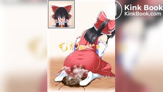 『博麗霊夢』トイレ待ちで我慢できず大量脱糞下痢お漏らし