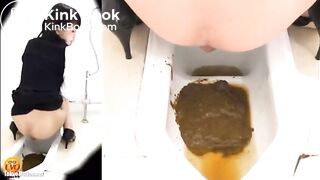 Pooping on a squatting toilet 3