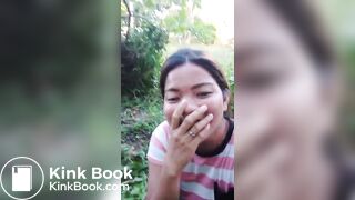 Filipinas pooping in bushes