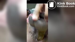Creamy shitty anal