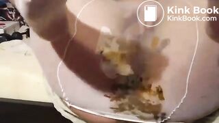 Fuck and shit in white pantyhose