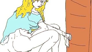 Blonde woman has dysentery