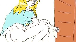 Blonde woman has dysentery