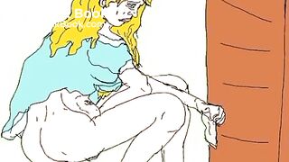 Blonde woman has dysentery