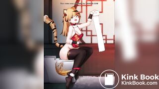 (AUDIO) Tiger Girl having fun on the toilet