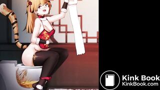 (AUDIO) Tiger Girl having fun on the toilet