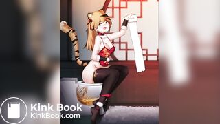 (AUDIO) Tiger Girl having fun on the toilet
