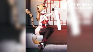 (AUDIO) Tiger Girl having fun on the toilet