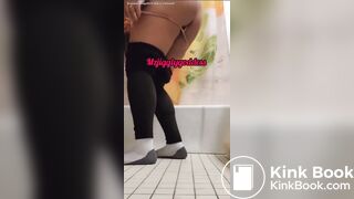 Sexy female poops on the floor