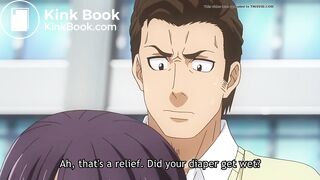 Cute anime girl floods her diaper