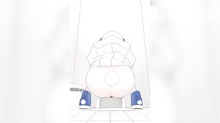 Hentai girl pooping logs in toilet animation
