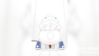 Hentai girl pooping logs in toilet animation