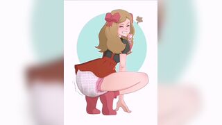 Girl make Mess in diapers
