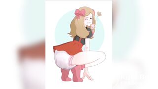 Girl make Mess in diapers